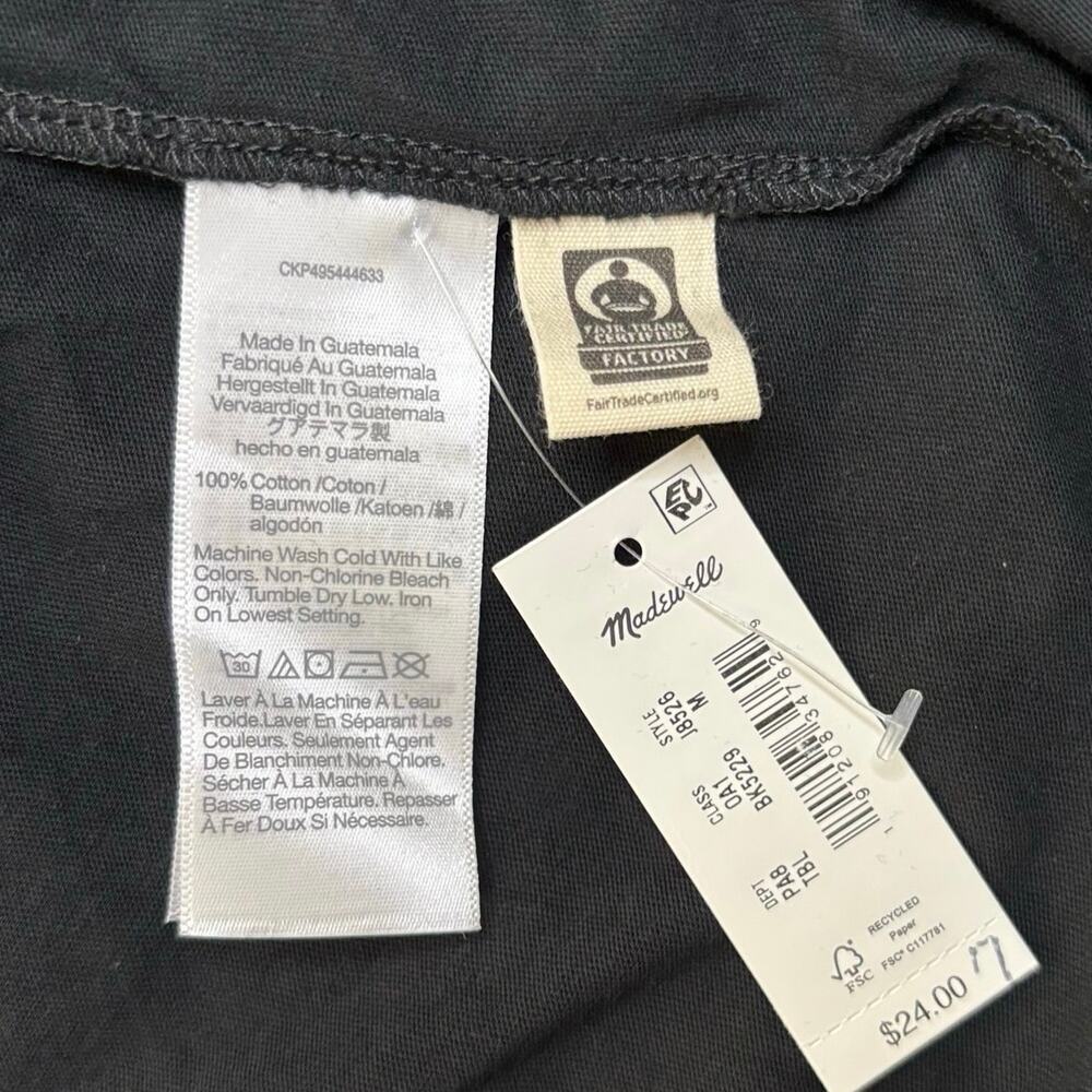 Madewell Northside Vintage Tee Black Cotton Crewneck T-Shirt Size M NWT - Picture 8 of 8